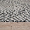 Handwoven Wool Black Contemporary Geometric Punja Killim Rug, 5'x8'