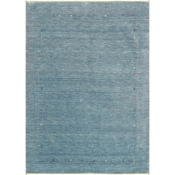 Pasargad Home Gramercy Hand-loomed Bsilk & Wool Area Rug 7' 9" X 9' 9" L. Blue