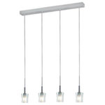 Jesco Lighting - Jesco Lighting PD301-4 Akina - Four Light Pendant - The AKINA features a charming 4-point glass element, set perpendicularly over a frosted cylindrical core. The collection comprises of Ceiling Mounts from 1-light through 4-light, Single and Multiple Pendants, as well as 1-light and 2-light Wall Sconces.  Canopy Included: TRUE  Shade Included: TRUE  Canopy Diameter: 30 x 2.63 Dimable: TRUEAkina Four Light Pendant Satin Nickel Frosted Glass *UL Approved: YES *Energy Star Qualified: n/a  *ADA Certified: n/a  *Number of Lights: Lamp: 4-*Wattage:35w GY6.35 Bi-Pin bulb(s) *Bulb Included:Yes *Bulb Type:GY6.35 Bi-Pin *Finish Type:Satin Nickel