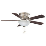 Litex - Litex CSU44BNK5L Crosley - 44" Ceiling Fan with Light Kit - The Litex Crosley ceiling fan has been meticulously engineered to provide comfort and style. The size and shape will compliment most spaces effortlessly. This fan is an elegant touch for any small room.  Mounting Direction: Flush mount  Assembly Required: Yes  Shade Included: Yes  Dimable: YesCrosley 44" Ceiling Fan Brushed Nickel Maple/Walnut Blade Frosted Glass *UL Approved: YES *Energy Star Qualified: n/a  *ADA Certified: n/a  *Number of Lights: Lamp: 2-*Wattage:6.5w A15 Medium Base LED bulb(s) *Bulb Included:No *Bulb Type:A15 Medium Base LED *Finish Type:Brushed Nickel