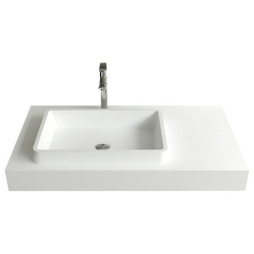 Badeloft Stone Resin Wall-mounted Sink, Matte
