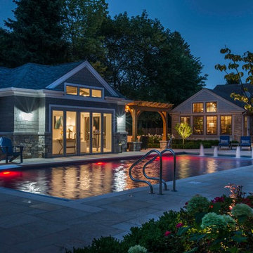 Arlington Heights, IL Swimming Pool and Separate Raised Hot Tub