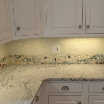 Backsplash Border with White Cabinets in Cape Cod