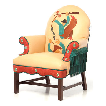 Applique-Back Chair (Falling Cowboys)