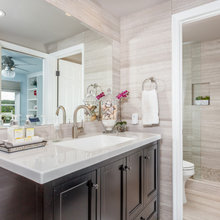 Master bath brown vanity