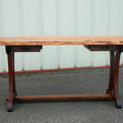 Live Edge Cherry Desk with Curvy Legs - Desks And Hutches