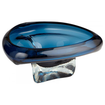Small Alistair Bowl, Blue, Glass, 12.5"W (7812 M6K5K)