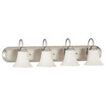 Nuvo Lighting - Transitional Dupont 4 LT Vanity Fixture, Brushed Nickel Finish - Dupont - 4 Light Vanity with Satin White Glass