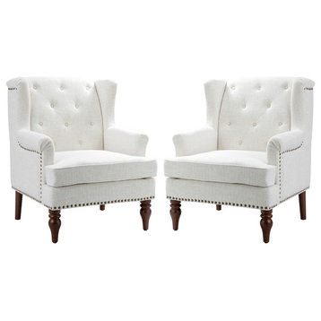 Armchair Set of 2, Ivory