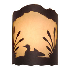 Loon Wall Sconce, Right Facing, Frontier Rust Finish, Direct Wired
