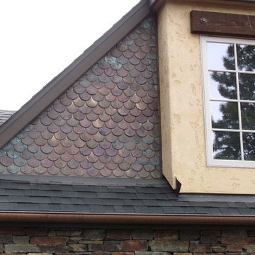 Copper shingles - new with patina, aged 7 years