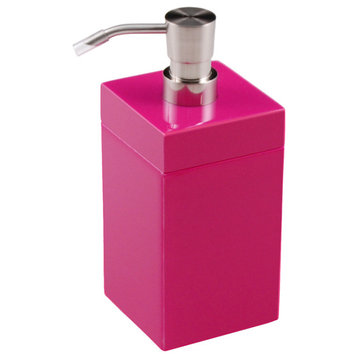 Hot Pink Lacquer Bathroom Accessories, Soap Pump