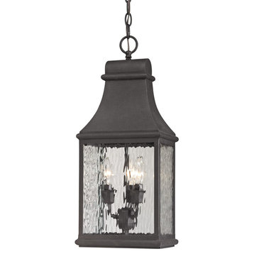 Forged Jefferson 3-Light Outdoor Pendant, Charcoal