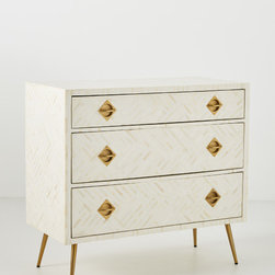 Optical Inlay Three-Drawer Dresser - Dressers