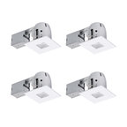 White IC Rated Die-Cast Recessed Lighting Kit, 4-Pack, LED Bulbs Included, 4"
