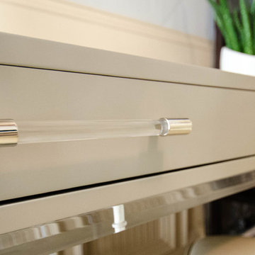 Sophisticated Mid-Century Modern Office Touches of Metallic Glam