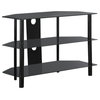 TV Stand, 36", Console, Tempered Glass, Black