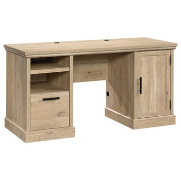 Pemberly Row Contemporary Engineered Wood Computer Desk in Prime Oak