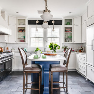 75 Beautiful Slate Floor Kitchen With Quartz Countertops Pictures