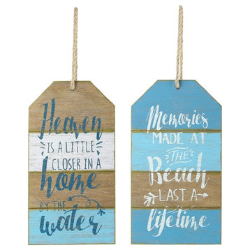 Heaven is a Little Closer and Memories Made at Beach Wall Hang Tags Set of 2