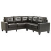 Glory Furniture Newbury Faux Leather Sectional in Black