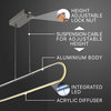 Ned 39" Dimmable Adjustable Integrated Led Metal Linear Pendant, Chrome