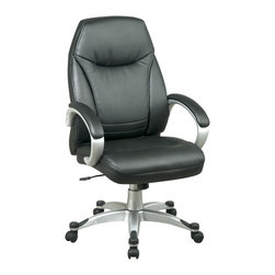 Black Deluxe High Back Leather Office Chair - Office Chairs