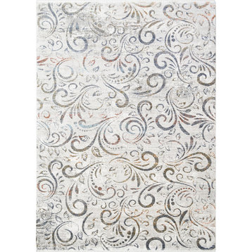 Windsor Riviera Ivory Transitional Area Rug, 5'3"x7'3"