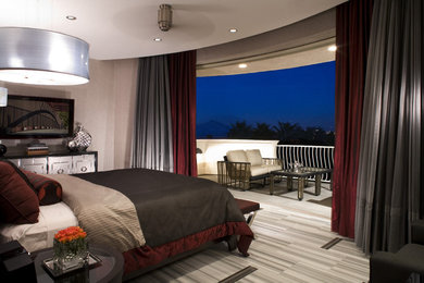 Trendy master ceramic tile bedroom photo in Las Vegas