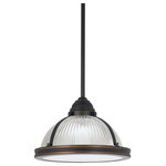 Sea Gull Lighting - Sea Gull Lighting 65060-715 Pratt Street - 11" One Light Pendant - Canopy Included: Yes  Shade IncPratt Street 11" One Autumn Bronze Clear  *UL: Suitable for wet locations Energy Star Qualified: n/a ADA Certified: n/a  *Number of Lights: Lamp: 1-*Wattage:75w Medium Base A19 bulb(s) *Bulb Included:No *Bulb Type:Medium Base A19 *Finish Type:Autumn Bronze