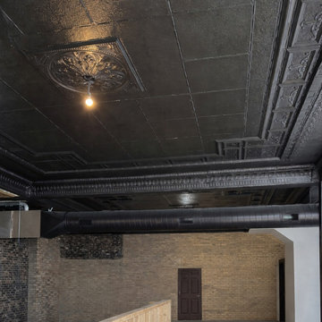 Historic Tin Ceiling & Exposed HVAC Paint Project