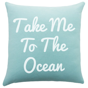 Take Me To The Ocean Pillow, Blue