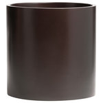 Root and Stock - Root And Stock Brea Round Cylinder Planter, Brown, D:12" X H:12" - The Brea Round Cylinder planters have a contemporary urban flair. The clean lines and simple design allows the planters to accentuate any indoor and outdoor space. It looks great on a table, floor, or even a plant stand. The Brea planters can accommodate a variety of plants and is an elegant way to add greenery to any space.