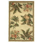 KAS Rugs & Home - Sparta 3133 Ivory Tropical Oasis Rug, 3'6"x5'6" - Sparta 3133 Ivory Tropical Oasis 3'6"x5'6". Hand-Tufted of 100% Wool with Cotton Backing. Made in China. Vacuum regularly & spot clean stains. Professional cleaning recommended periodically.
