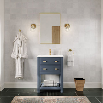 The Humboldt Bathroom Vanity, Blue, 24", Single Sink, Freestanding