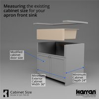 Karran Farmhouse Quartz 34" Double Offset Bowl Sink Kit, Bisque