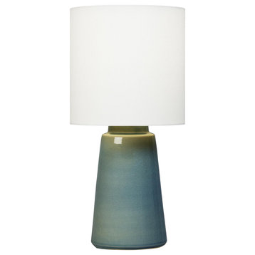 Vessel 1-Light Indoor Table Lamp, Blue Anglia Crackle