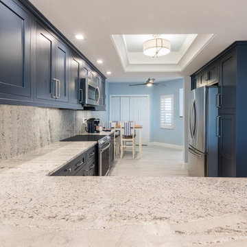 Bold and Navy Blue Kitchen