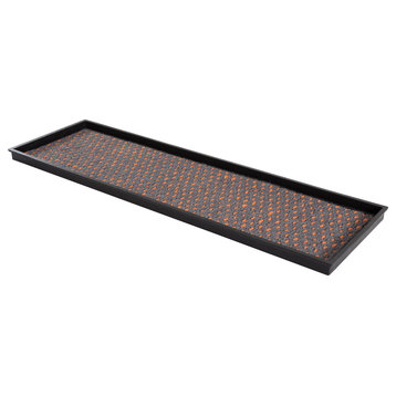 46.5"x14"x1.5" Natural/Recycled Rubber Boot Tray Gray/Orange Coir Insert