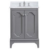 Queen 24 In. Marble Countertop Vanity in Cashmere Grey with Waterfall Faucet