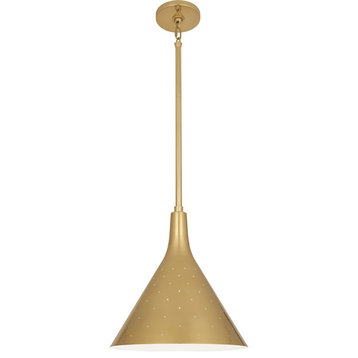 Robert Abbey Pierce 1-Light Pendant, Modern Brass, 984