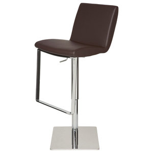 Matteo Adjustable Bar Stool Modern Contemporary Barstool Brown Leather Contemporary Bar Stools And Counter Stools By Mod Space Furniture