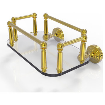 Waverly Place Wall-Mount Glass Guest Towel Tray, Polished Brass