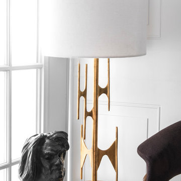 Handmade 30" Freeform Modern Gold Table Lamp