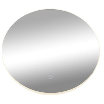 Artcraft Reflections LED Round Mirror, Silver - AM335