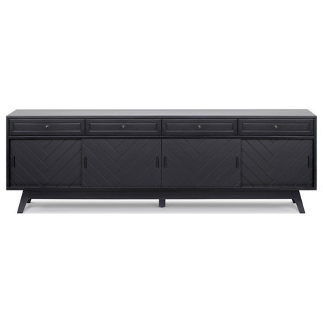 Herringbone High TV Stand, Black