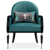 La Francaise Velvet Accent Chair Azure/Black