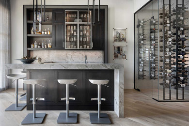 Inspiration for a modern home bar remodel in Miami
