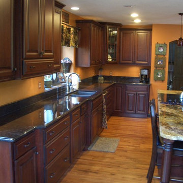 Dark Cherry Traditional Kitchen