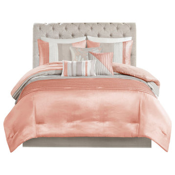Madison Park Amherst 7 Piece Comforter Set in Coral